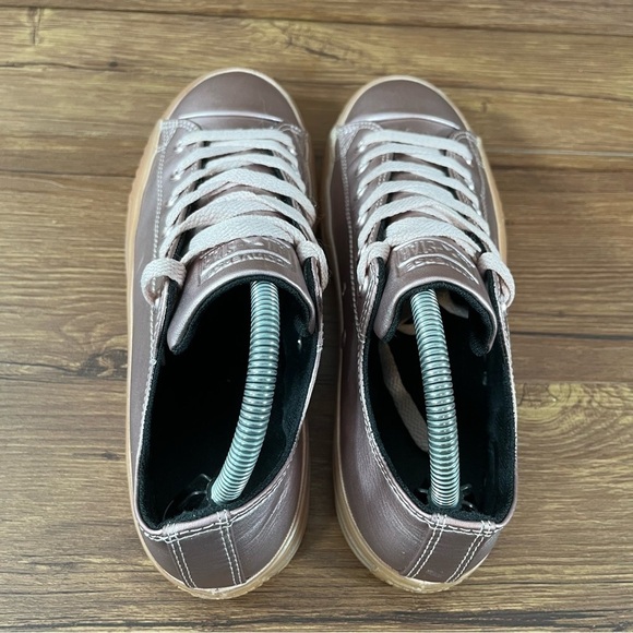 Converse Pink Leather Low Top Sneakers Women’s Size 7.5 (6Y) Shoes - Picture 5 of 10